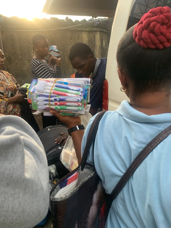 Morning commute activity at Elelenwo Nigeria transportation hub