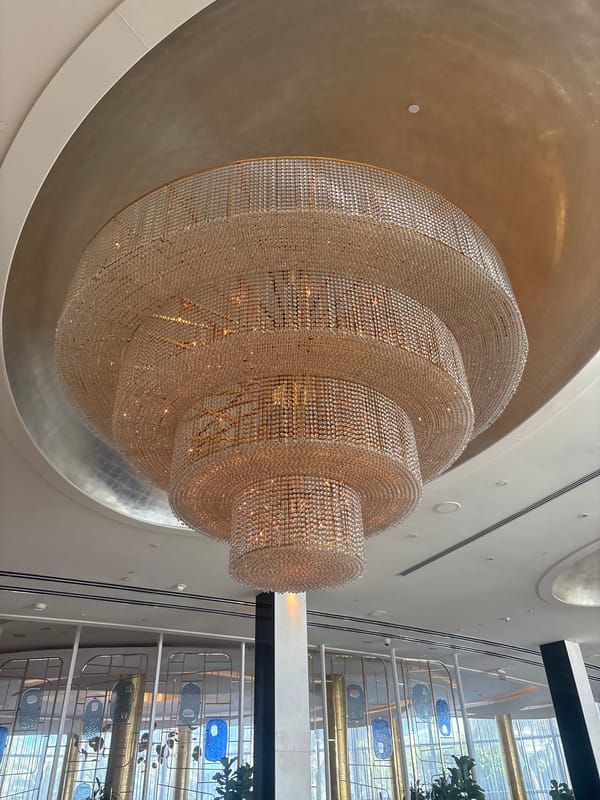 Crystal chandelier spotted in luxury Miami Beach interior