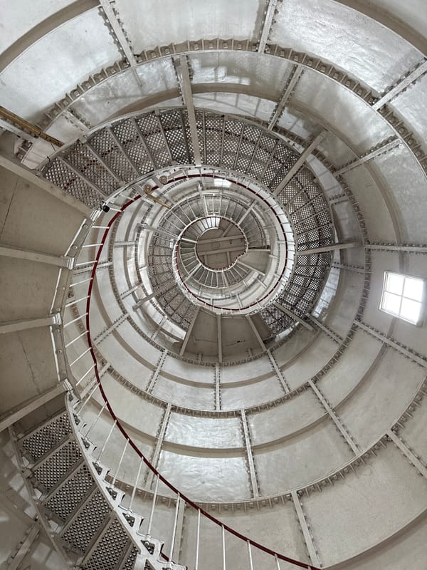 Visitor documents Poti Lighthouse interior and exterior views