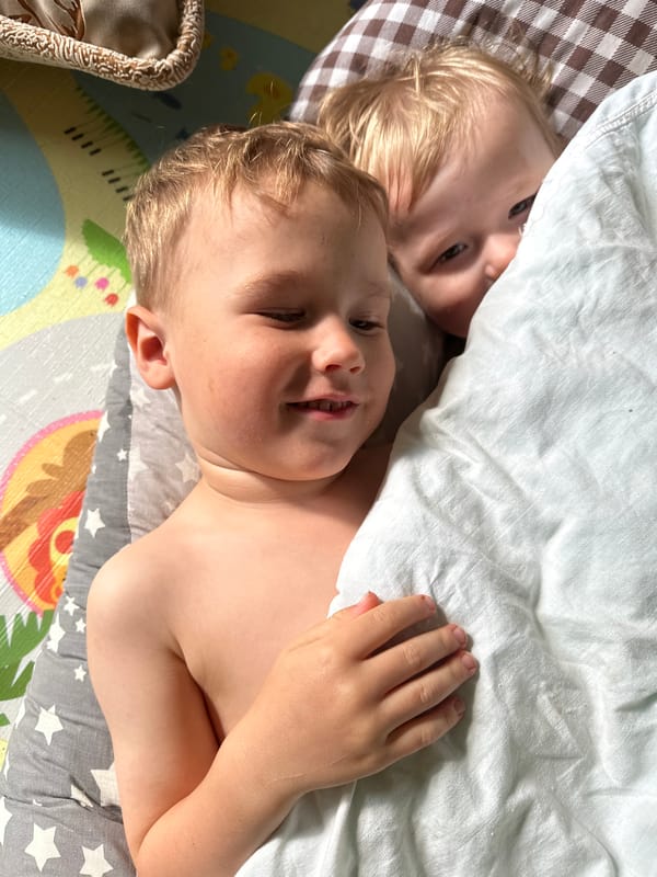 Toddlers' morning playtime documented in Nizhny Novgorod home
