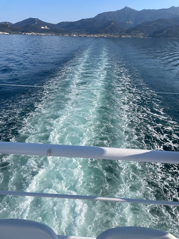 Two moments captured within minute on Thassos island