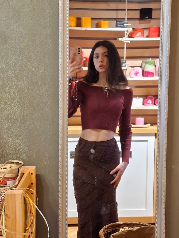 Woman takes mirror selfie in Sofia Friday morning