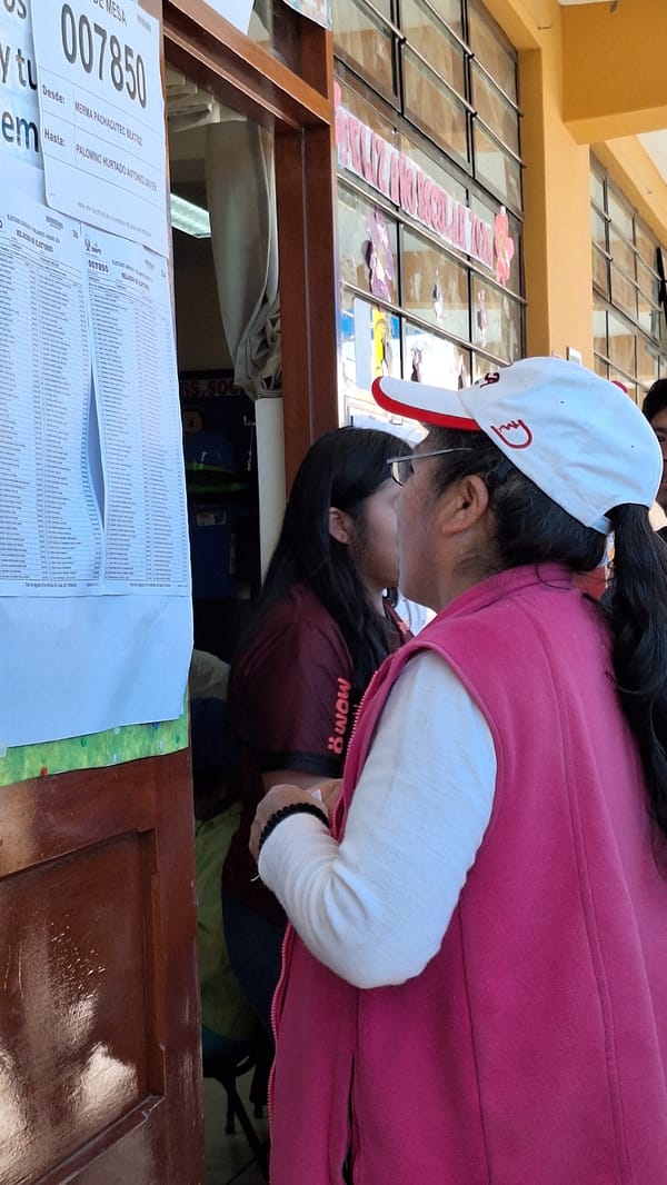 Election day voting activities documented in Mariano Melgar, Peru