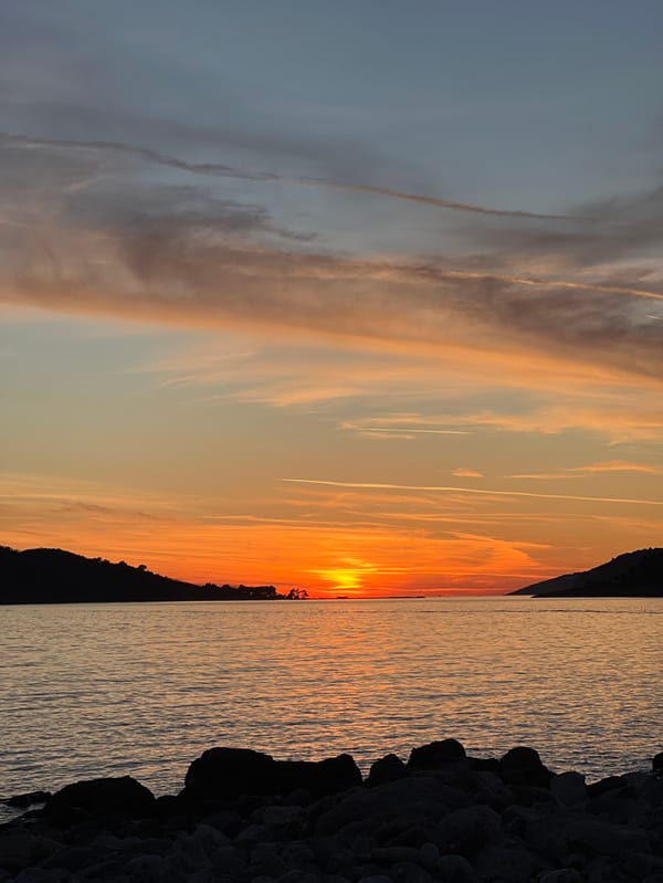 Coastal sunset documented across Montenegro's Budva Riviera beaches