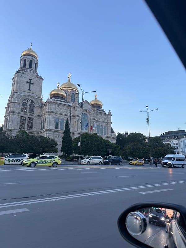Daily street life documented in central Varna, Bulgaria