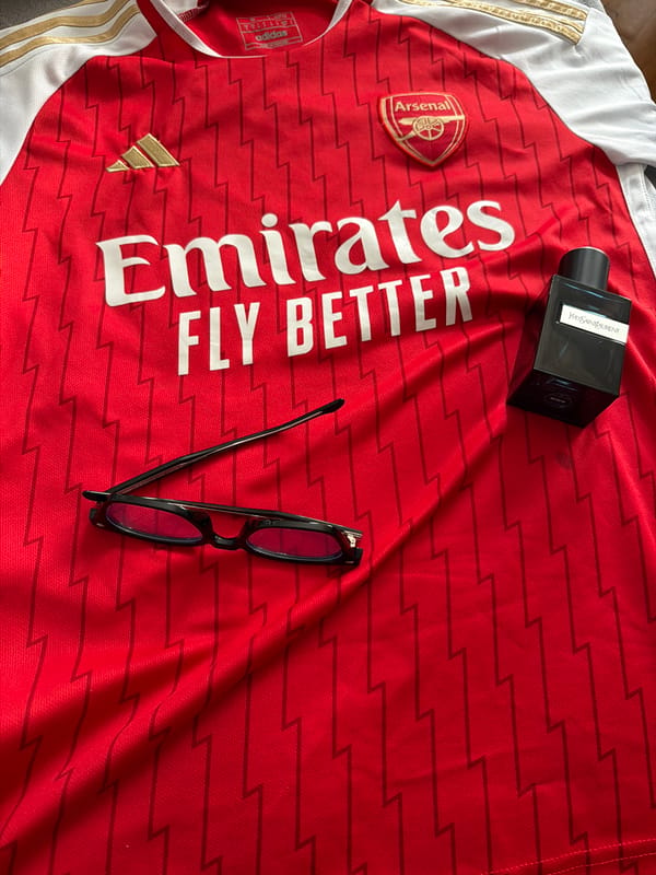 Arsenal football jersey photographed in Sofia, Bulgaria