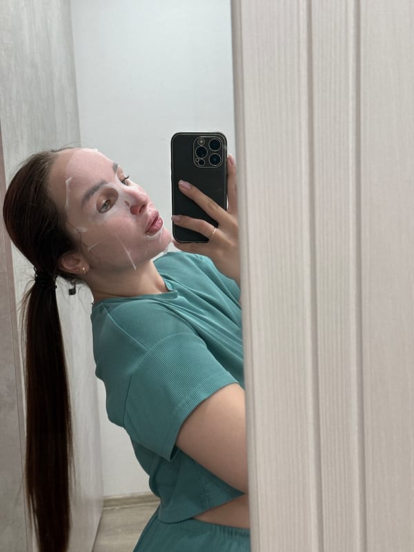 Self-care routine documented through selfies in Chaikovsky, Russia