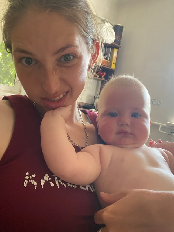 Selfies and a quiet moment with a baby at home
