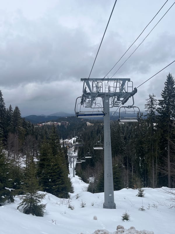 Ski lift documented at Bulgarian mountain resort