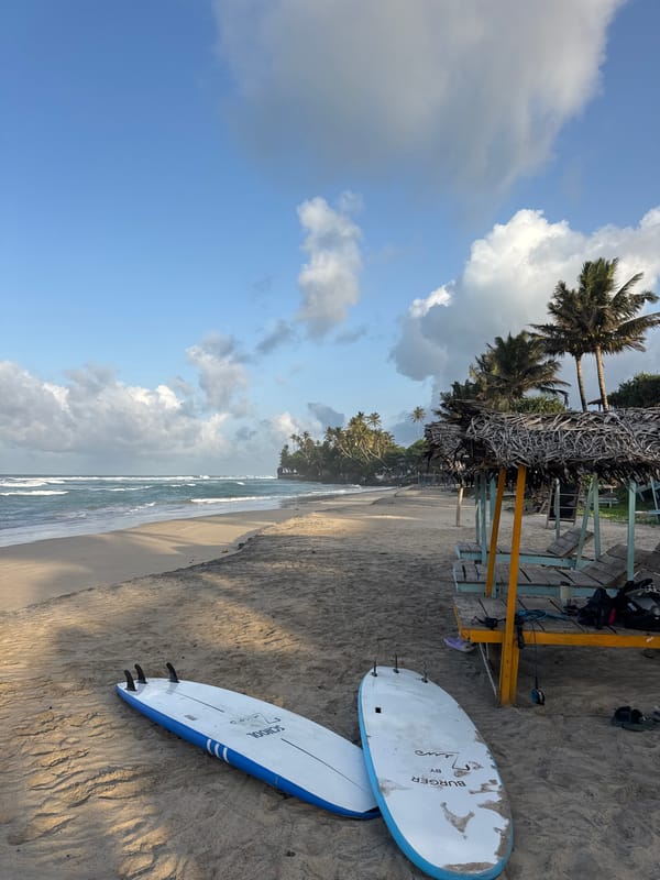 Lazy surf morning on a quiet Sri Lankan beach