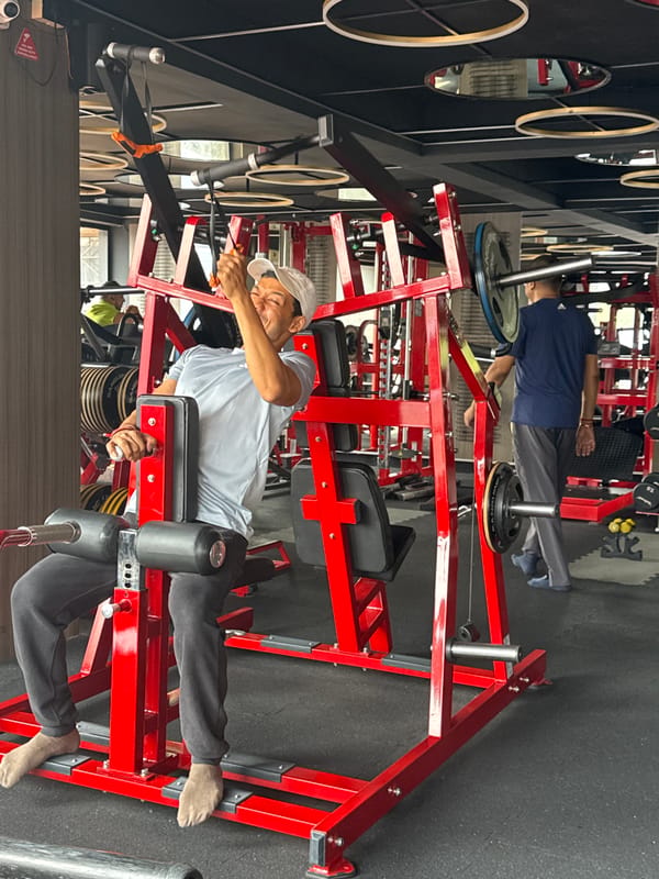 Late-night gym session documented in Kolkata fitness center