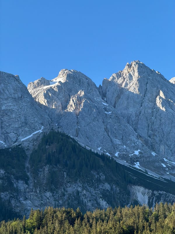 Mountain face photographed in Grainau, Germany shows gray rock
