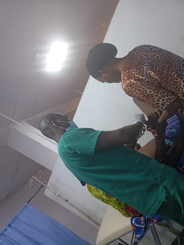 Patient receives medical care at Gwong healthcare facility