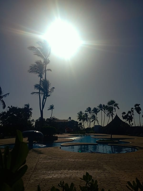 Resort pool documented at Playa El Agua, Venezuela