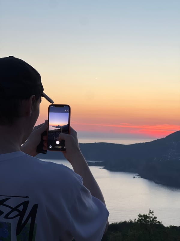 Sunset photographed along Montenegro's Adriatic coast near Bar