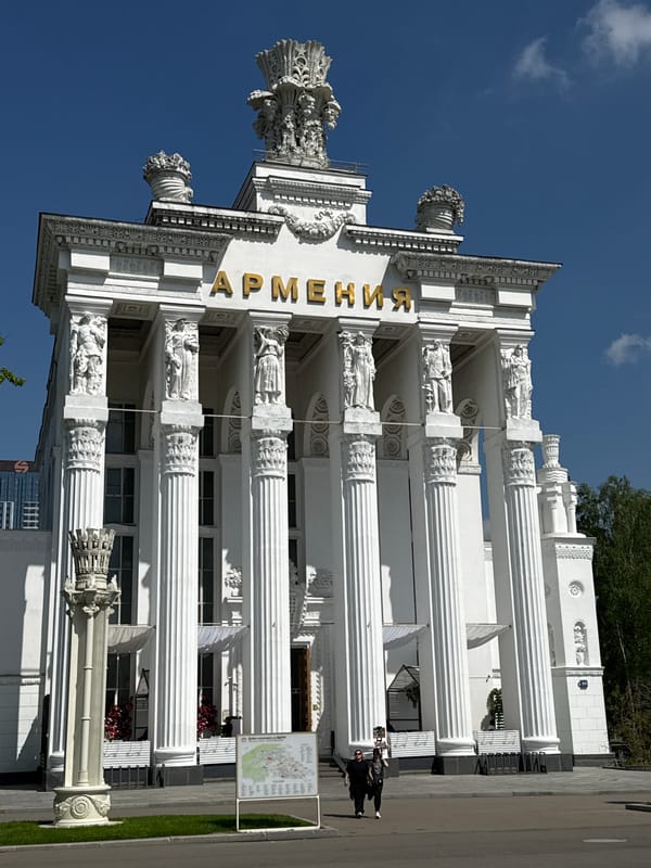 Tourist documents VDNKh park landmarks and fountain scenes in Moscow