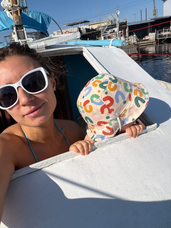 Boat day with a fresh picnic spread on the water