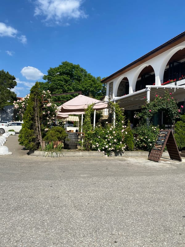 Sunny afternoon documented in Russian resort town Abrau-Dyurso