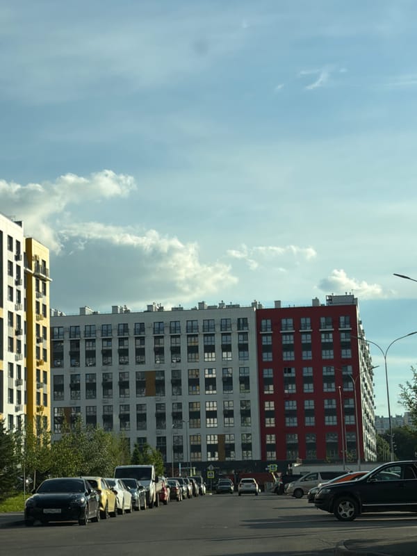 Modern residential streets in Kazan on a quiet afternoon