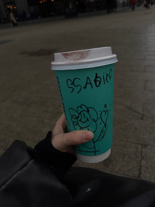 Morning coffee moment captured at Stars Coffee in Moscow