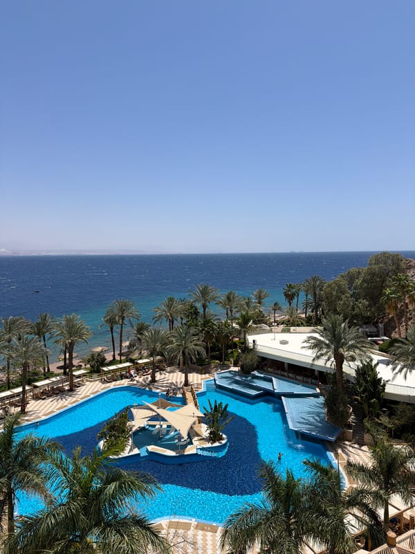 Aerial view captured of luxury resort in Taba, Egypt