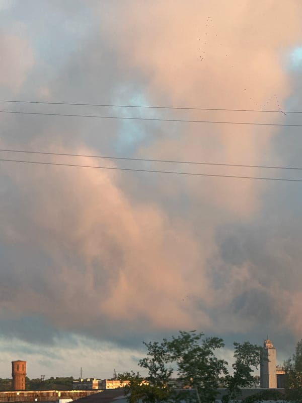 Colorful evening sky captured over Biysk, Russia