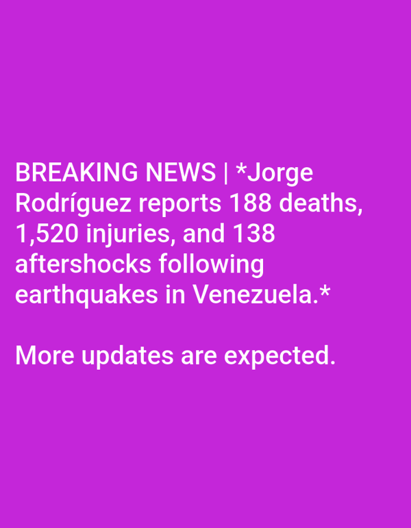 Venezuela earthquake death toll rises to 188, aid arrives