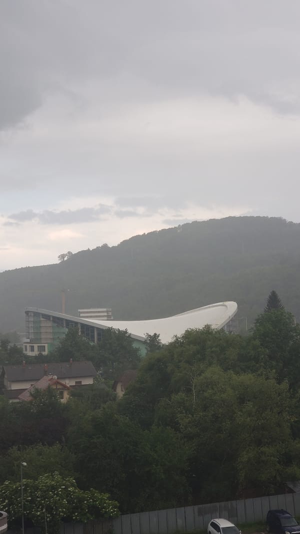 Overcast afternoon observed from elevated position in Prešov, Slovakia