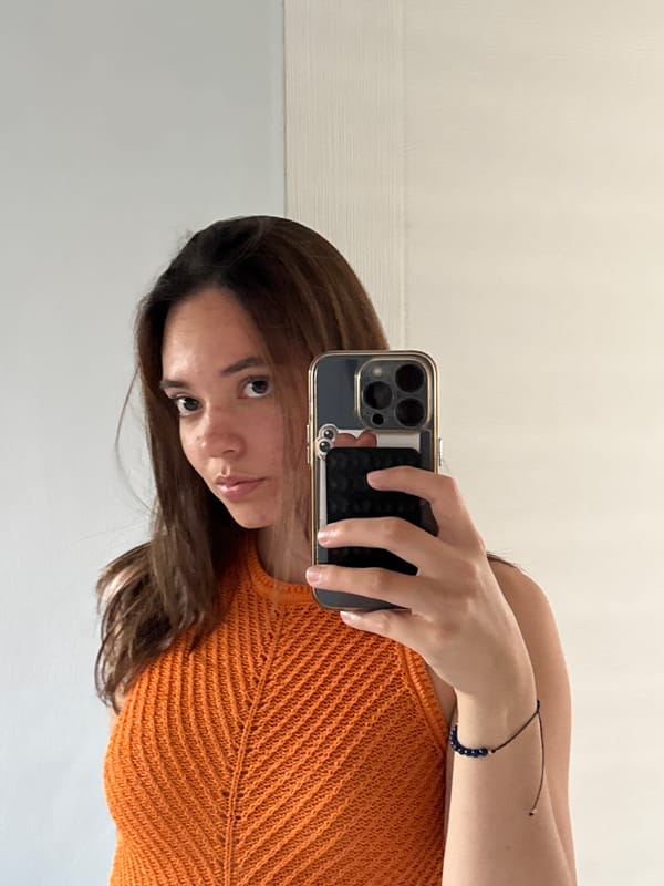 Woman takes indoor selfie in San Bernardino Tlaxcalancingo