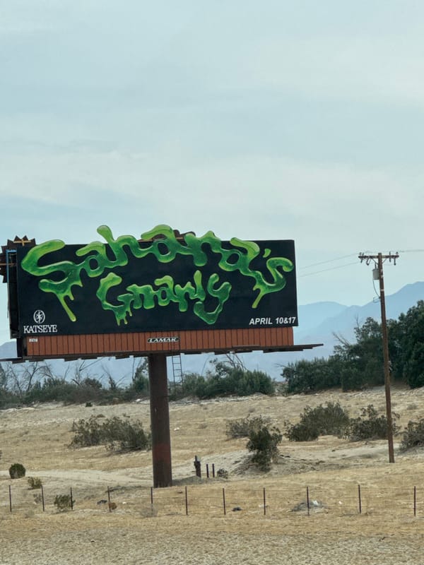 Katseye-sponsored billboard displays April dates in Cathedral City