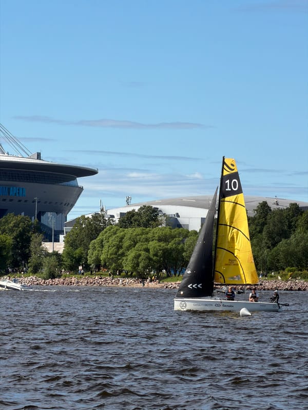 Sailing regatta on Saint Petersburg's waterfront, summer 2026