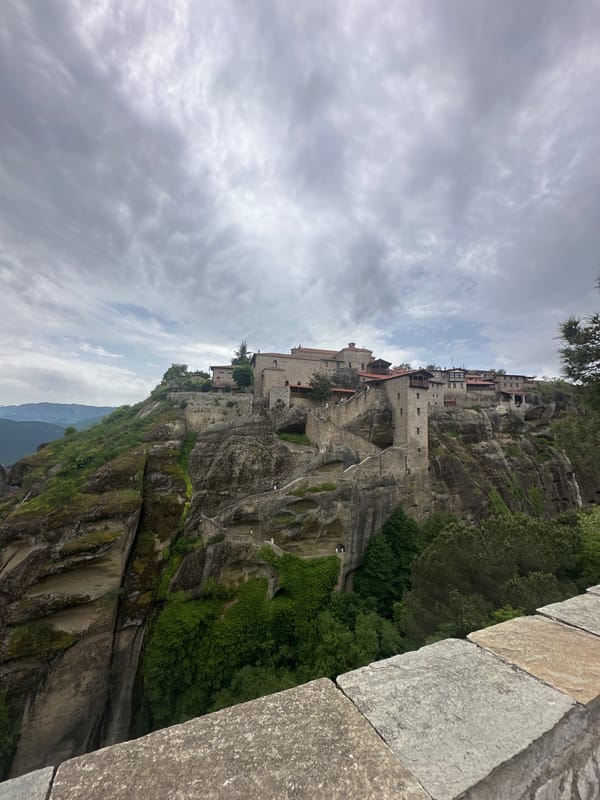 Historic Meteora monasteries documented in Kalabaka, Greece