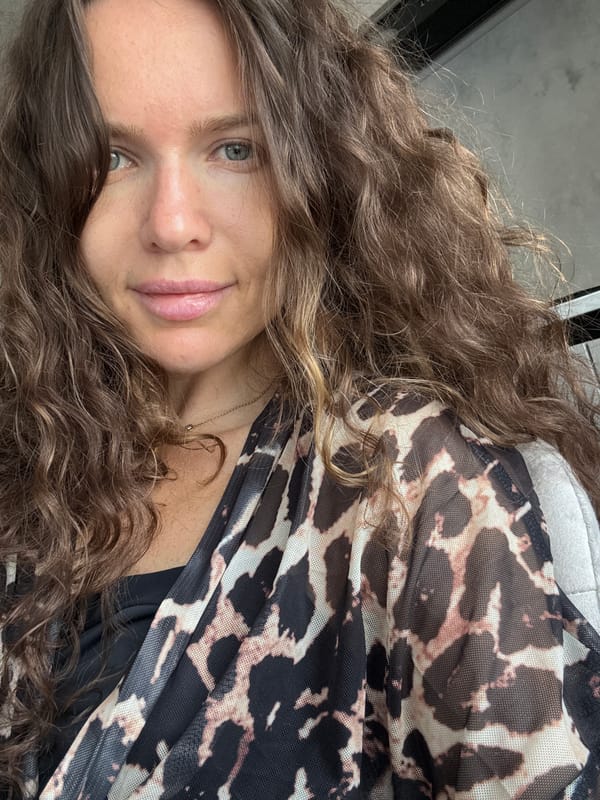 Morning beauty routine in a Dolgoprudny bedroom