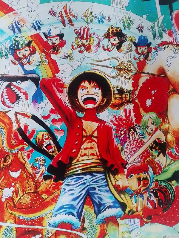 Anime art and Christmas snow globes on display in Kharkiv