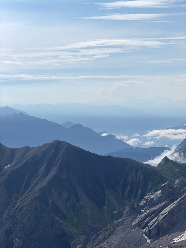 Alpine ridge views across the Austria-Germany border