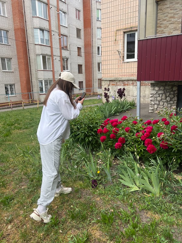 Morning walk through Ternopil captures flowers, church, abandoned cars