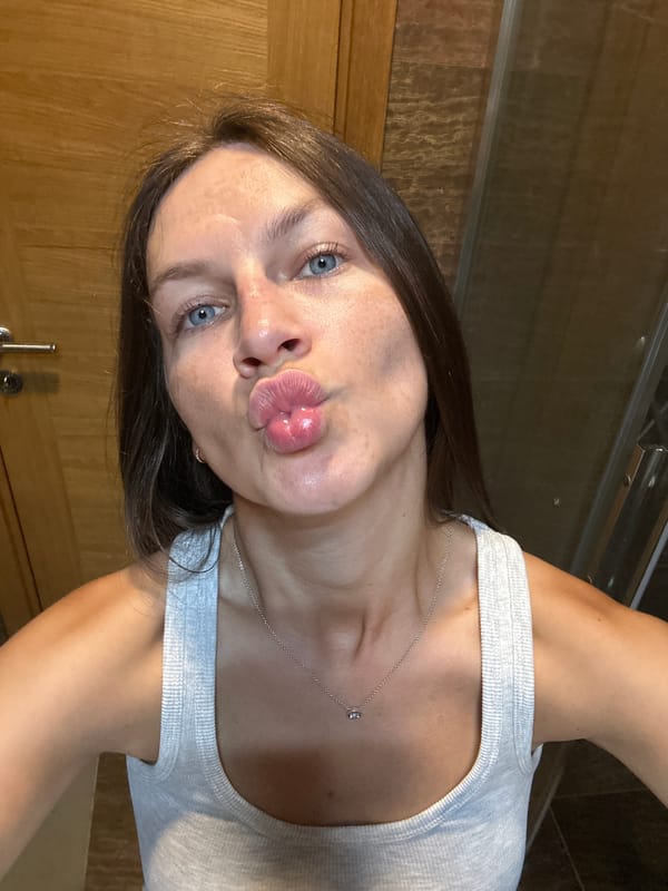 Bathroom mirror selfie session in Donji Pobori, Montenegro