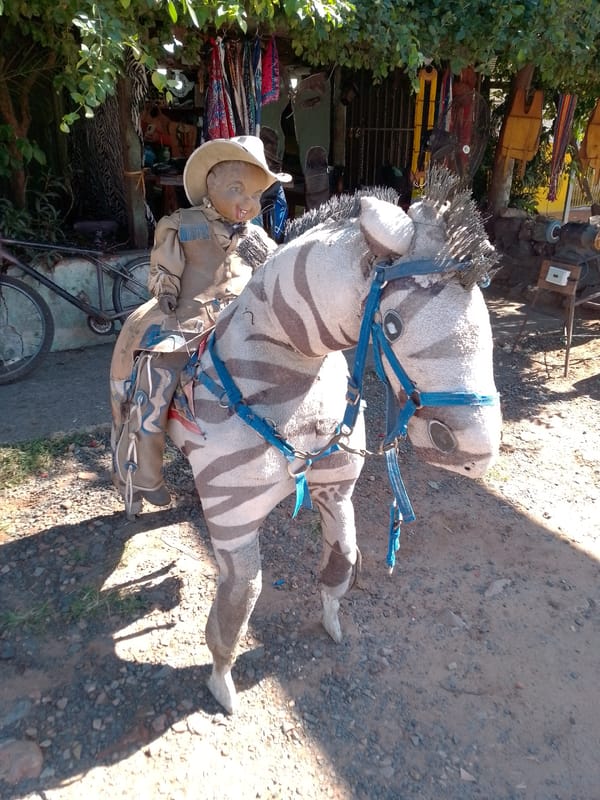 Roadside art and truck spotted in Villa Hayes Paraguay