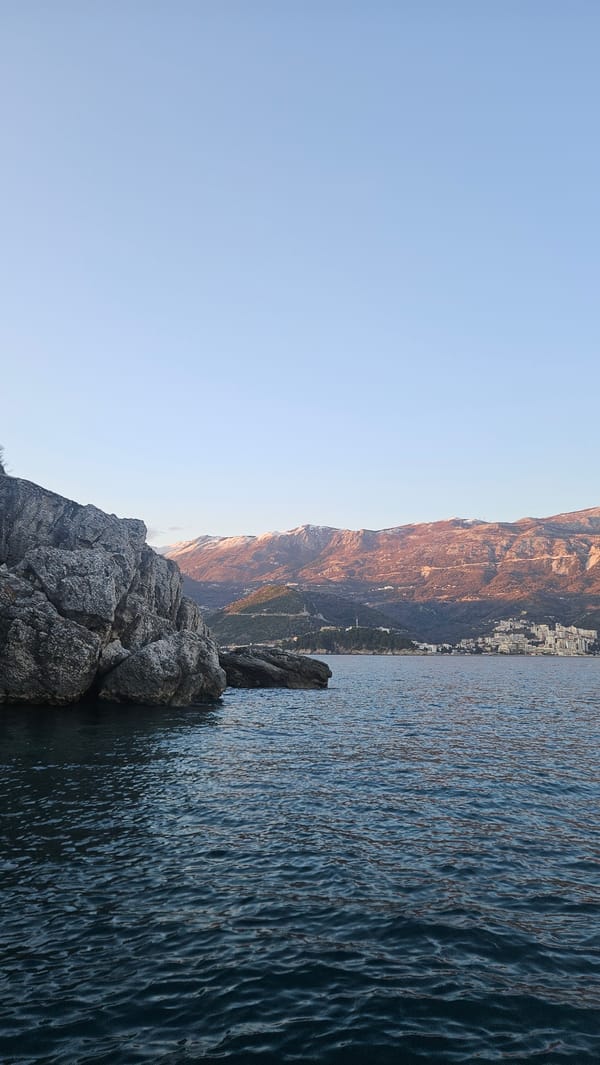 Adriatic coastline captured near Budva showing rocky cliffs