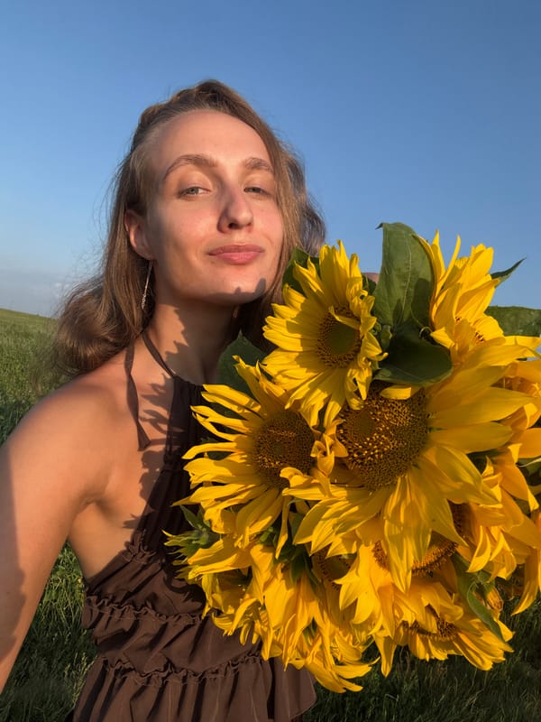 Sunflower field photo session in rural Russia