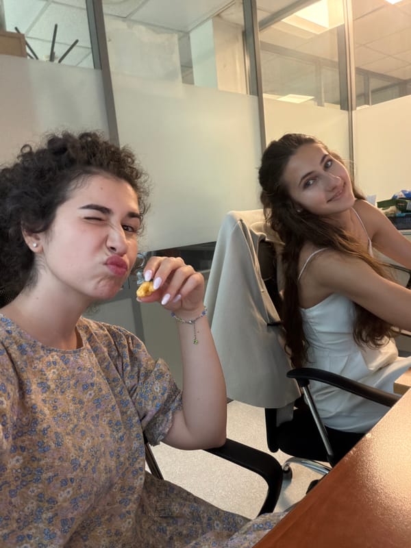 Tuesday morning office hang in Sofia, selfies and all