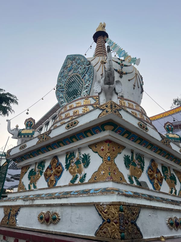 Daily life documented at Dharamshala Buddhist sites
