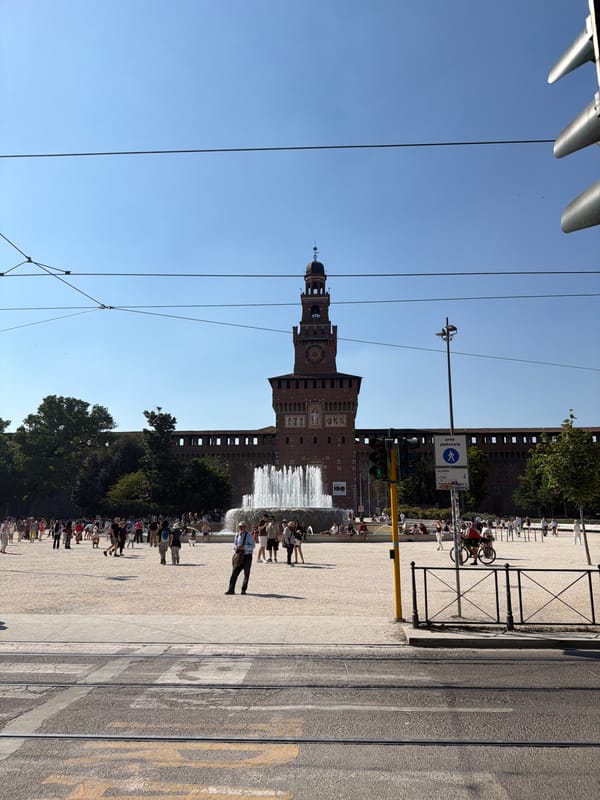 Daytime view of Sforza Castle tower captured in Milan