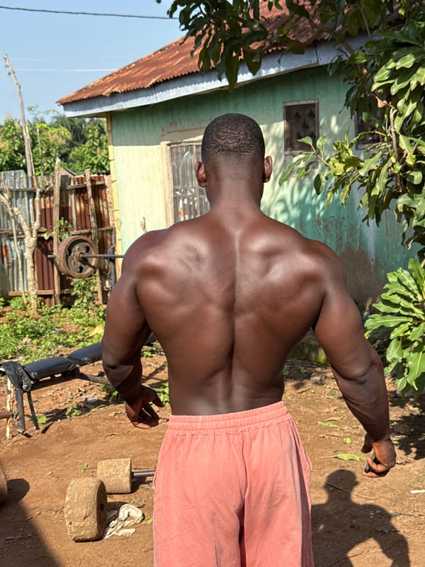 Makeshift outdoor gym session in Akwanga, Nigeria