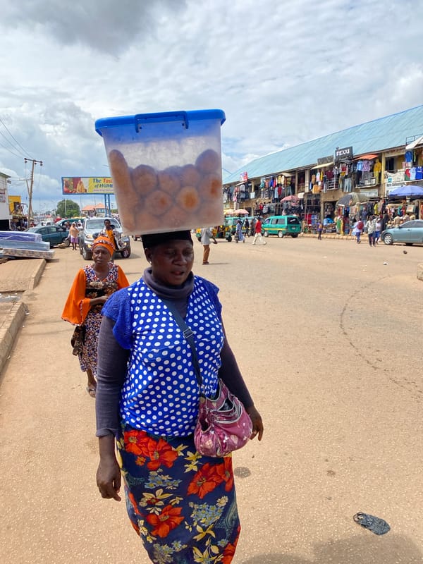 Midday hustle at a street market in Bukuru, Nigeria