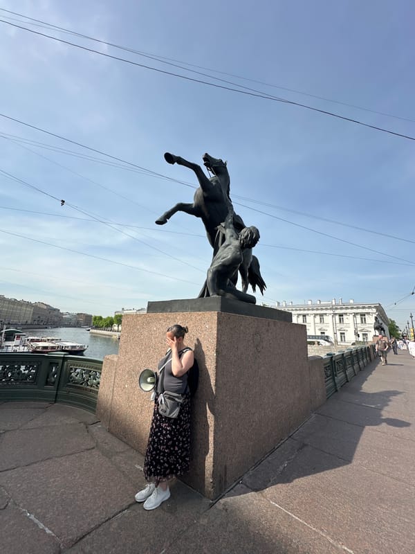 Morning street life documented across central Saint Petersburg