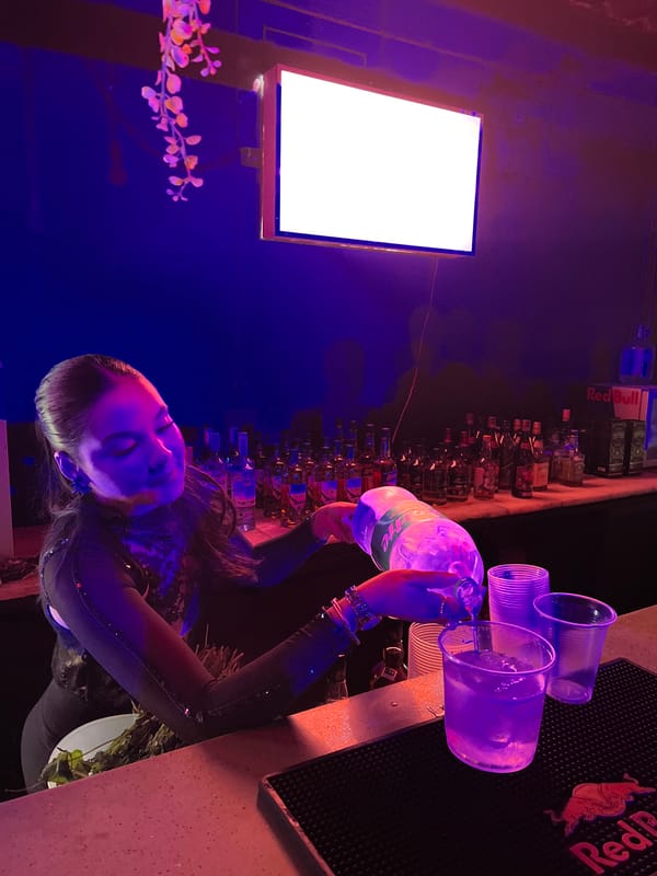 Early morning bar service continues in Arica, Chile