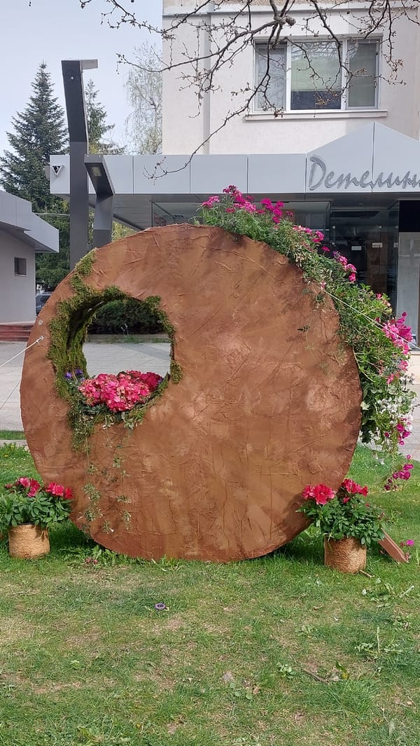 Outdoor art installation observed in Vratsa, Bulgaria