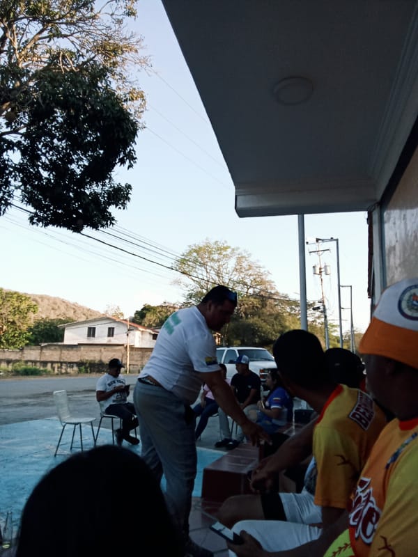 Evening social gathering documented in La Asuncion, Venezuela