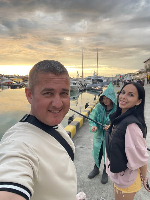 Tourists enjoy typical afternoon activities at Sochi marina district